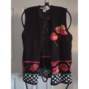 Vintage Anne Crimmins for Umi Collection Flower Vest